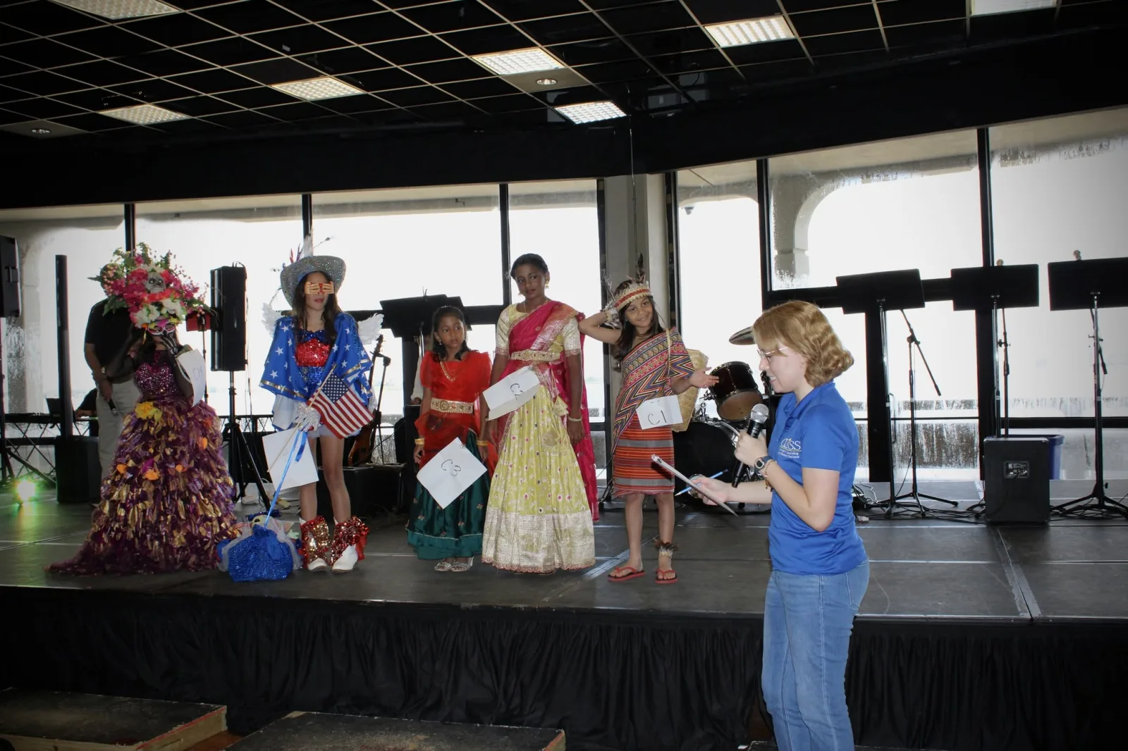 Participants in the kids' costume contest